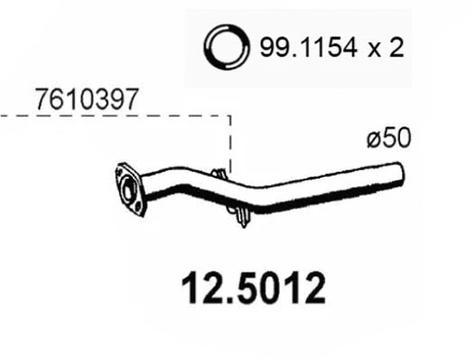 Tuyau d'échappement ASSO 12.5012