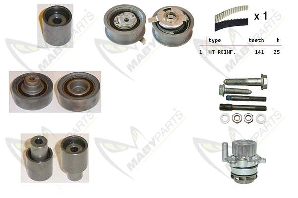 Pompe à eau + kit de courroie crantée MABYPARTS OBKWP0074