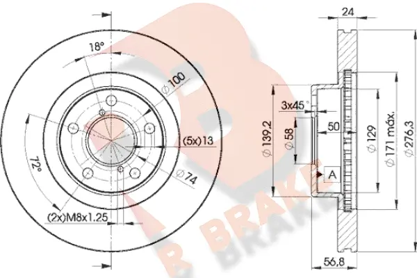 Disque de frein R BRAKE 78RBD20033