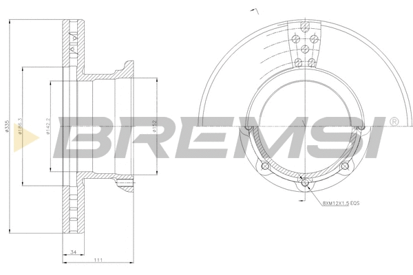 Disque de frein BREMSI CD5188V
