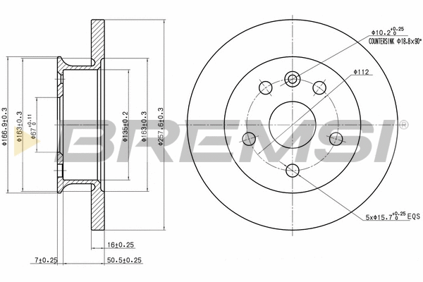 Disque de frein BREMSI CD6424S