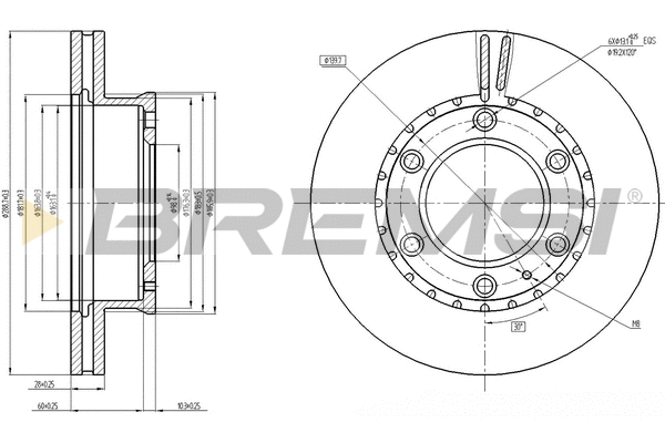 Disque de frein BREMSI CD8459V