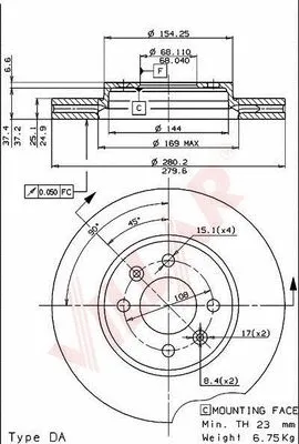 Disque de frein VILLAR 628.1072