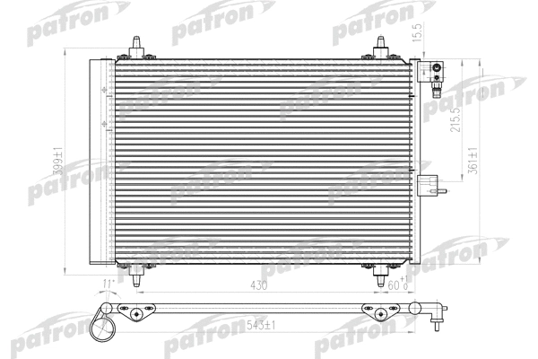 Condenseur, climatisation PATRON PRS1125
