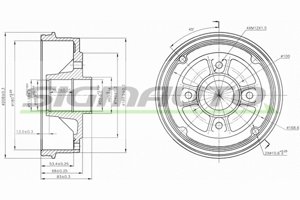 Tambour de frein SIGMAUTO DR5395