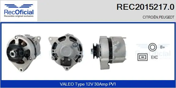 Alternateur RECOFICIAL REC2015217.0