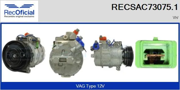 Compresseur, climatisation RECOFICIAL RECSAC73075.1