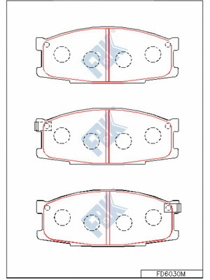 Kit de plaquettes de frein, frein à disque FBK FD6030M