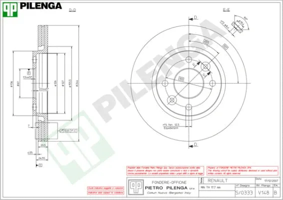 Disque de frein PILENGA V148