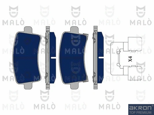 Kit de plaquettes de frein, frein à disque AKRON-MALÒ 1050259