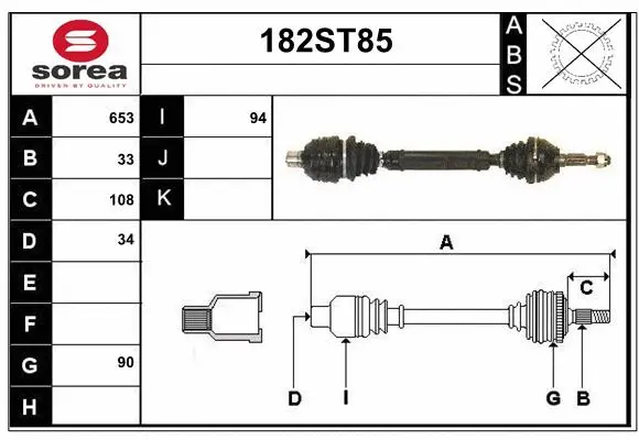 Arbre de transmission STARTCAR 182ST85