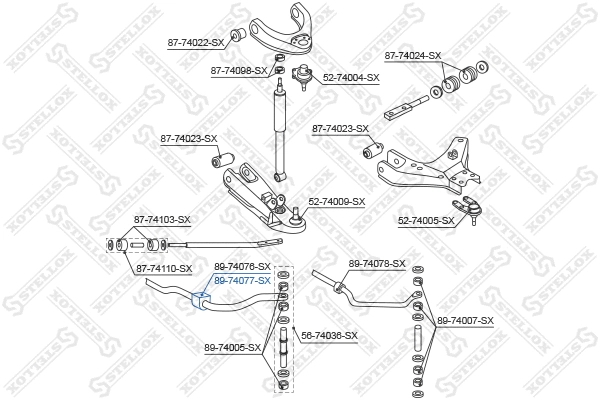 Suspension, stabilisateur STELLOX 89-74077-SX
