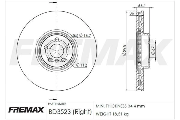 Disque de frein FREMAX BD-3523