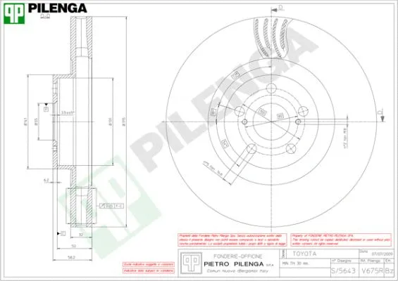 Disque de frein PILENGA V675R