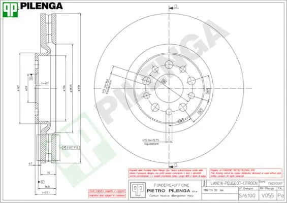 Disque de frein PILENGA V055