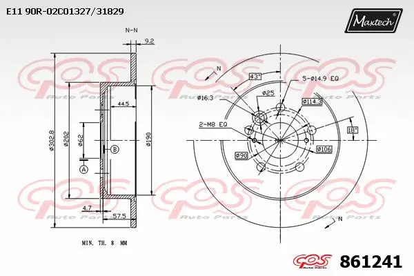 Disque de frein MAXTECH 861241
