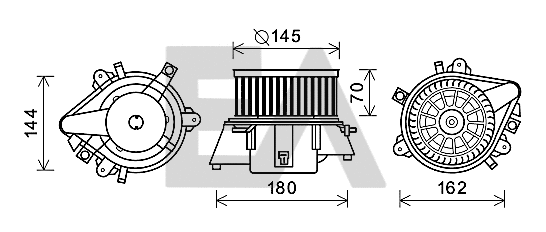 Moteur électrique, pulseur d'air habitacle EACLIMA 42A25015