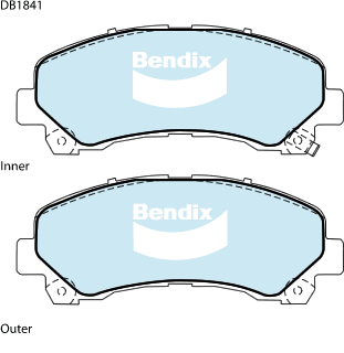 Kit de plaquettes de frein, frein à disque BENDIX-SEA DB1841 GCT