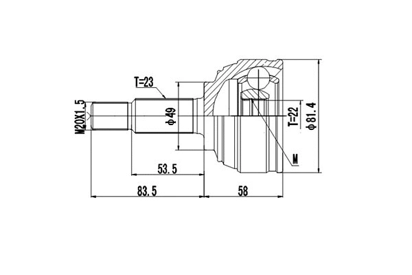 Jeu de joints, arbre de transmission DYNAMATRIX DCV841047