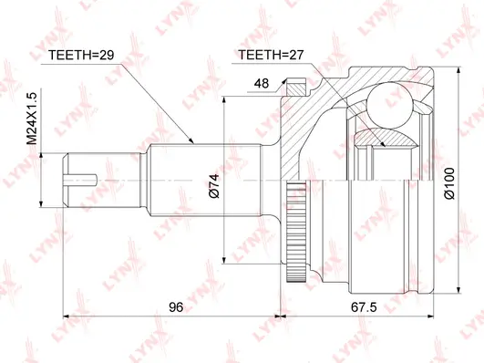 Jeu de joints, arbre de transmission LYNXAUTO CO-3836A