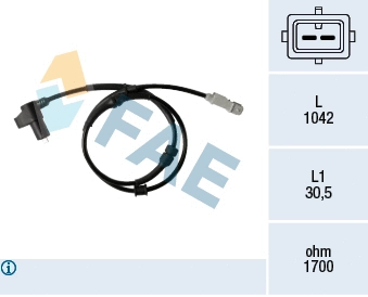 Capteur, vitesse de roue FAE 78347