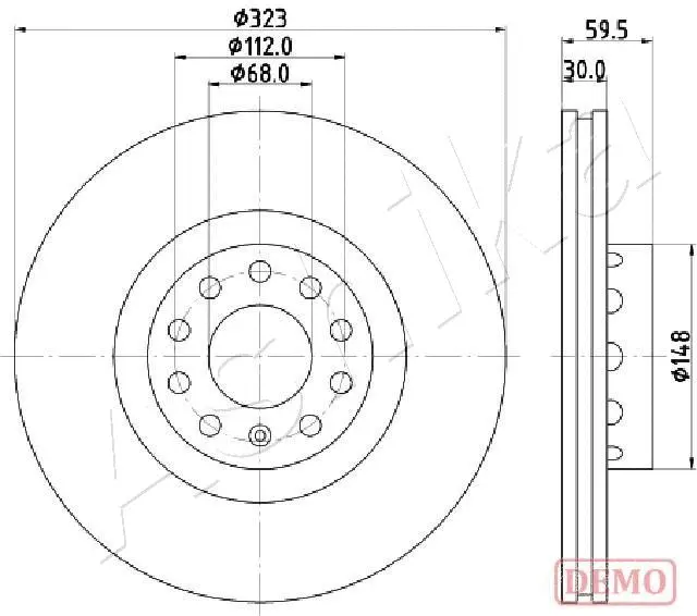 Disque de frein ASHIKA 60-00-0922C