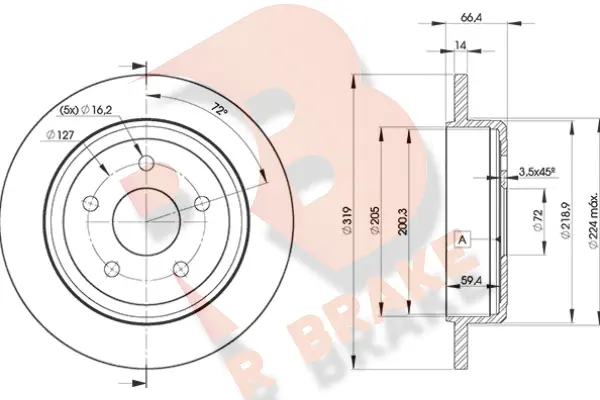 Disque de frein R BRAKE 78RBD29275