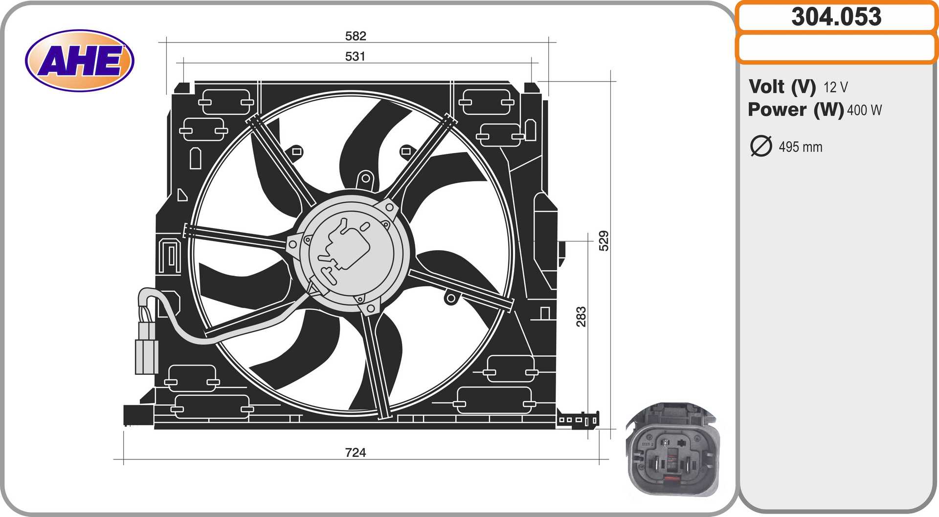 Ventilateur, refroidissement du moteur AHE 304.053