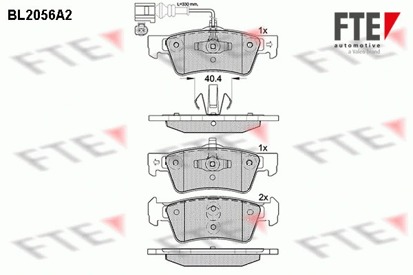 Kit de plaquettes de frein, frein à disque FTE 9010640