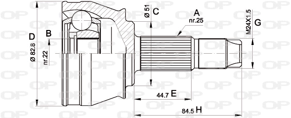 Jeu de joints, arbre de transmission OPEN PARTS CVJ5302.10