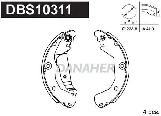 Jeu de mâchoires de frein DANAHER DBS10311