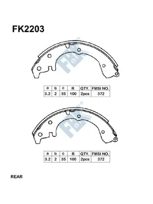 Jeu de mâchoires de frein FBK FK2203