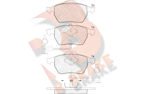 Kit de plaquettes de frein, frein à disque R BRAKE RB1191