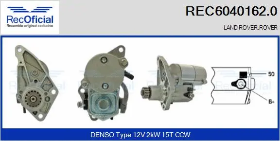 Démarreur RECOFICIAL REC6040162.0