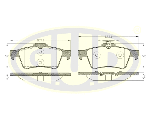 Kit de plaquettes de frein, frein à disque G.U.D. GBP084230