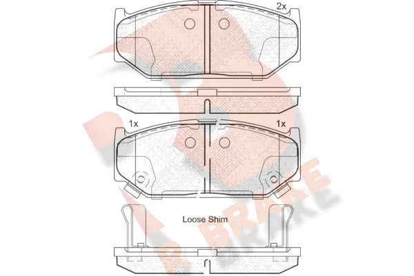 Kit de plaquettes de frein, frein à disque R BRAKE RB2045
