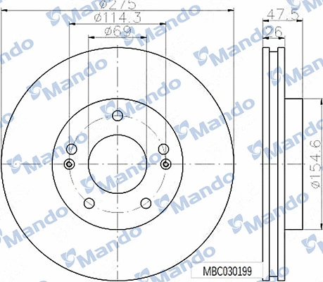 Disque de frein MANDO MBC030199