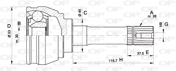 Jeu de joints, arbre de transmission OPEN PARTS CVJ5569.10