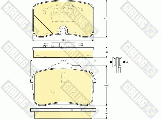 Kit de plaquettes de frein, frein à disque GIRLING 6109612