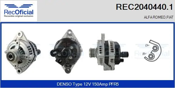 Alternateur RECOFICIAL REC2040440.1