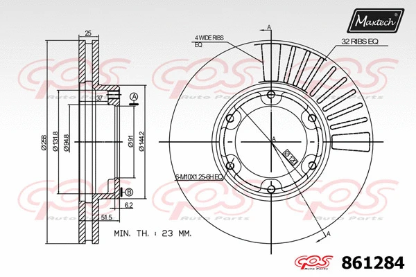 Disque de frein MAXTECH 861284