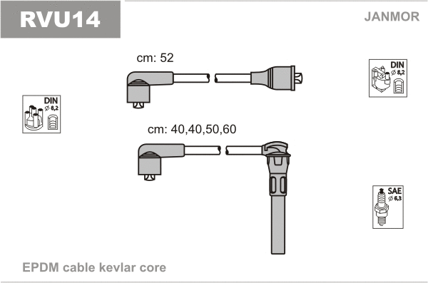 Kit de câbles d'allumage JANMOR RVU14