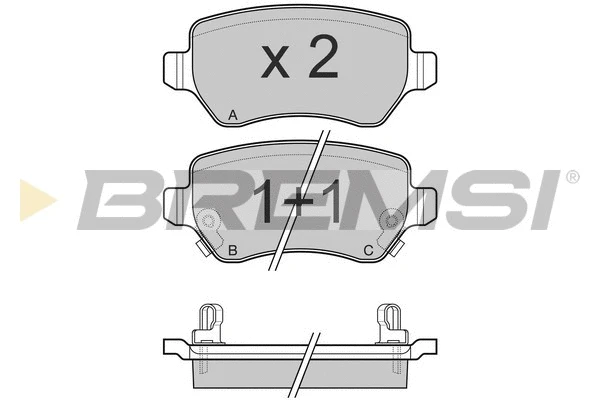 Kit de plaquettes de frein, frein à disque BREMSI BP3027