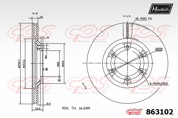 Disque de frein MAXTECH 863102