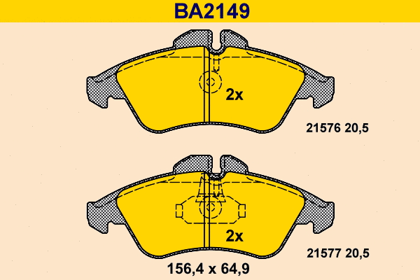 Kit de plaquettes de frein, frein à disque BARUM BA2149