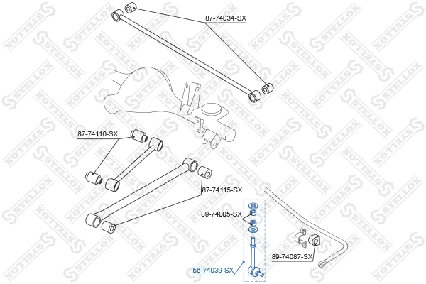 Entretoise/tige, stabilisateur STELLOX 56-74039-SX