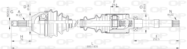 Arbre de transmission OPEN PARTS DRS6031.00