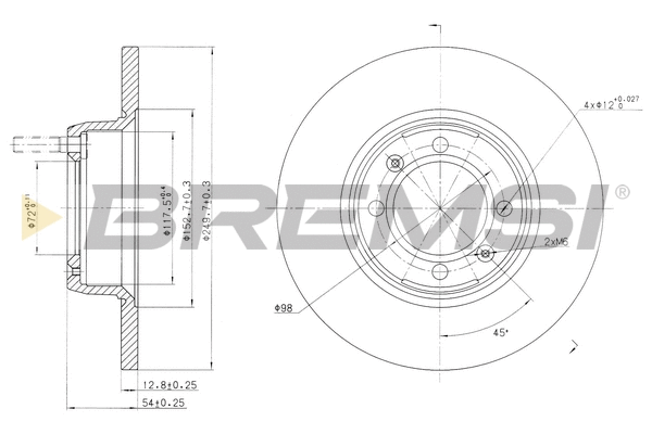 Disque de frein BREMSI CD6088S