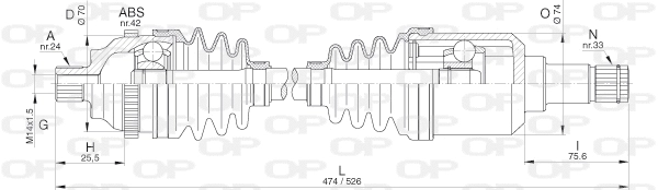 Arbre de transmission OPEN PARTS DRS6290.00