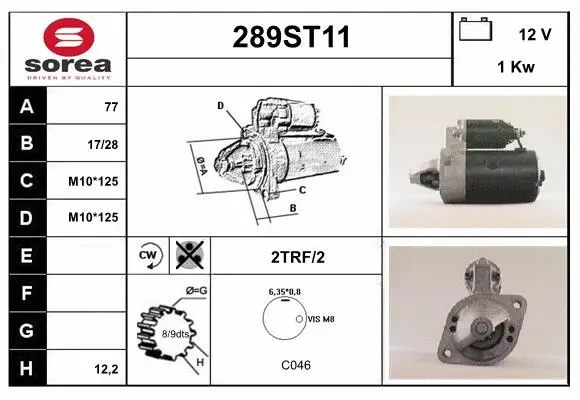 Démarreur STARTCAR 289ST11